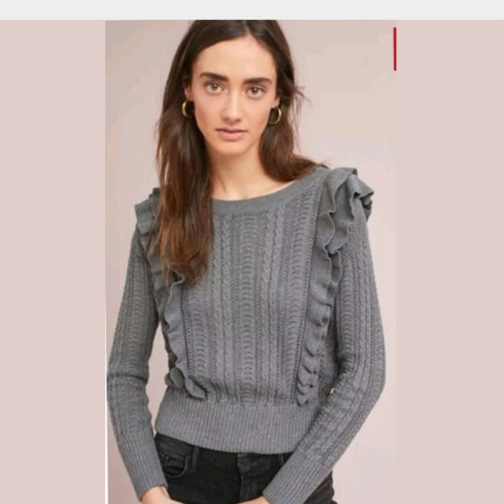 NEW Anthropologie Moth Ruffled Susan Pullover
